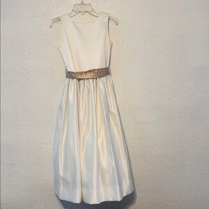 US Angels Ivory Satin Flower Girl Dress Communion